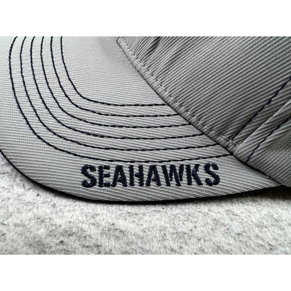 Seattle Seahawks Hat Cap Strap Back Mens One Size Gray NFL Football Embroidered - Picture 6 of 9
